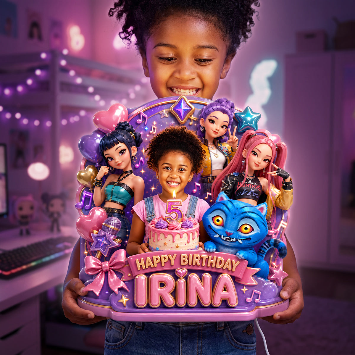 “Light Up Their Birthday with Love” - Customizable Acrylic Light Box - Perfect Gift for Kids on Their Special Day