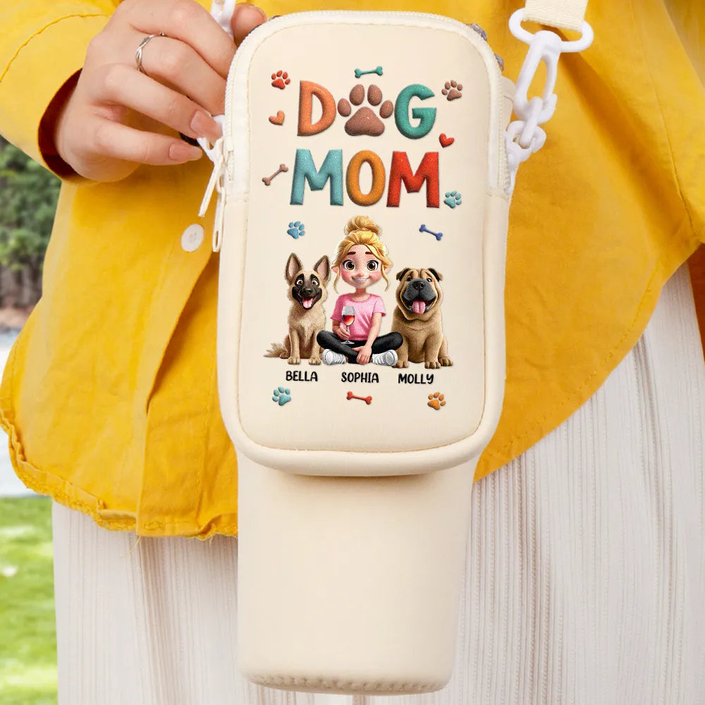 Dog Mom - Personalized Bottle Carrier Bag | Perfect Gift for Dog Lovers Bottle Carrier Bag PopCulturePrints