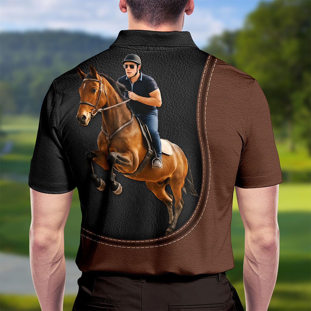 “Ride with Passion” - Personalized Horse Lover 3D Polo Shirt - Custom Photo Gift for Horse Riders Polo Shirts PopCulturePrints