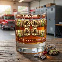 Load image into Gallery viewer, "Brotherhood of First Responders – A Toast to Heroes!" - Personalized Drinking Glass for Brothers
