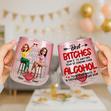Load image into Gallery viewer, Cheers to Friendship - Partner In Wine Personalized 3D Heart Glass Mug - Unique Gift for Best Friends, Sisters &amp; Drinking Buddies 3D Heart Glass Mug PopCulturePrints
