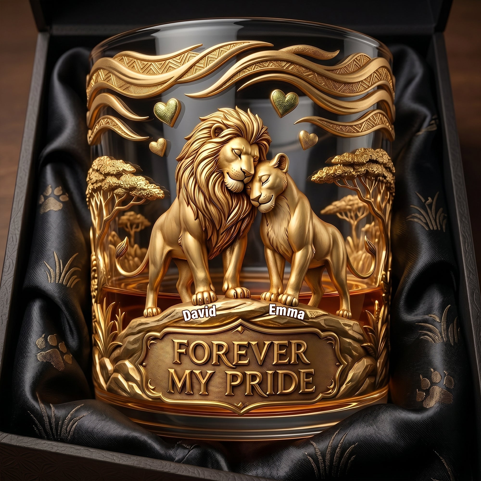 Forever My Pride - Personalized Couple Round Glass