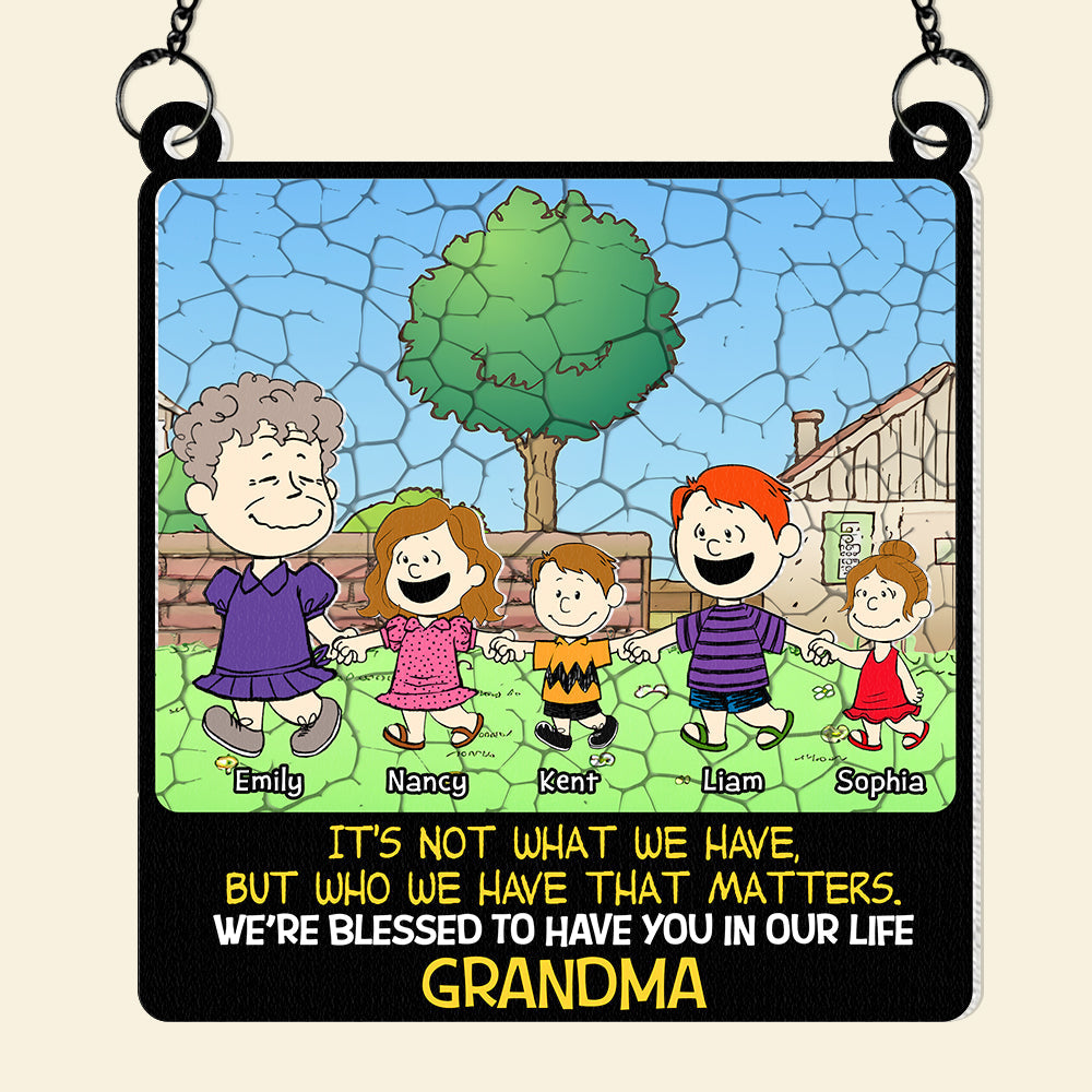 Custom Grandma Suncatcher Ornament - Personalized Family Gift