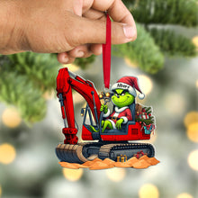 Load image into Gallery viewer, Personalized Excavator Operator Christmas Ornament - Green Holiday Cheer Ornament PopCulturePrints
