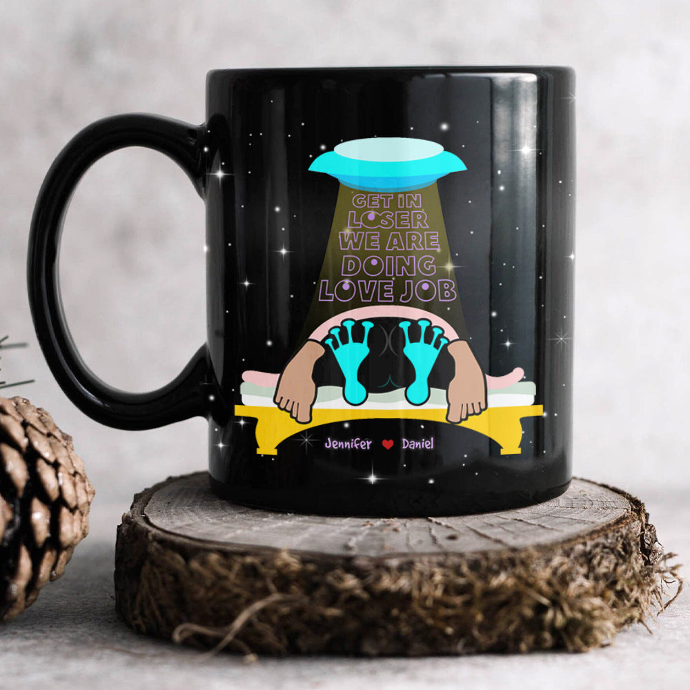 Personalized Couple Mug - Get In Loser, We Are Doing Love Job Coffee Mug PopCulturePrints