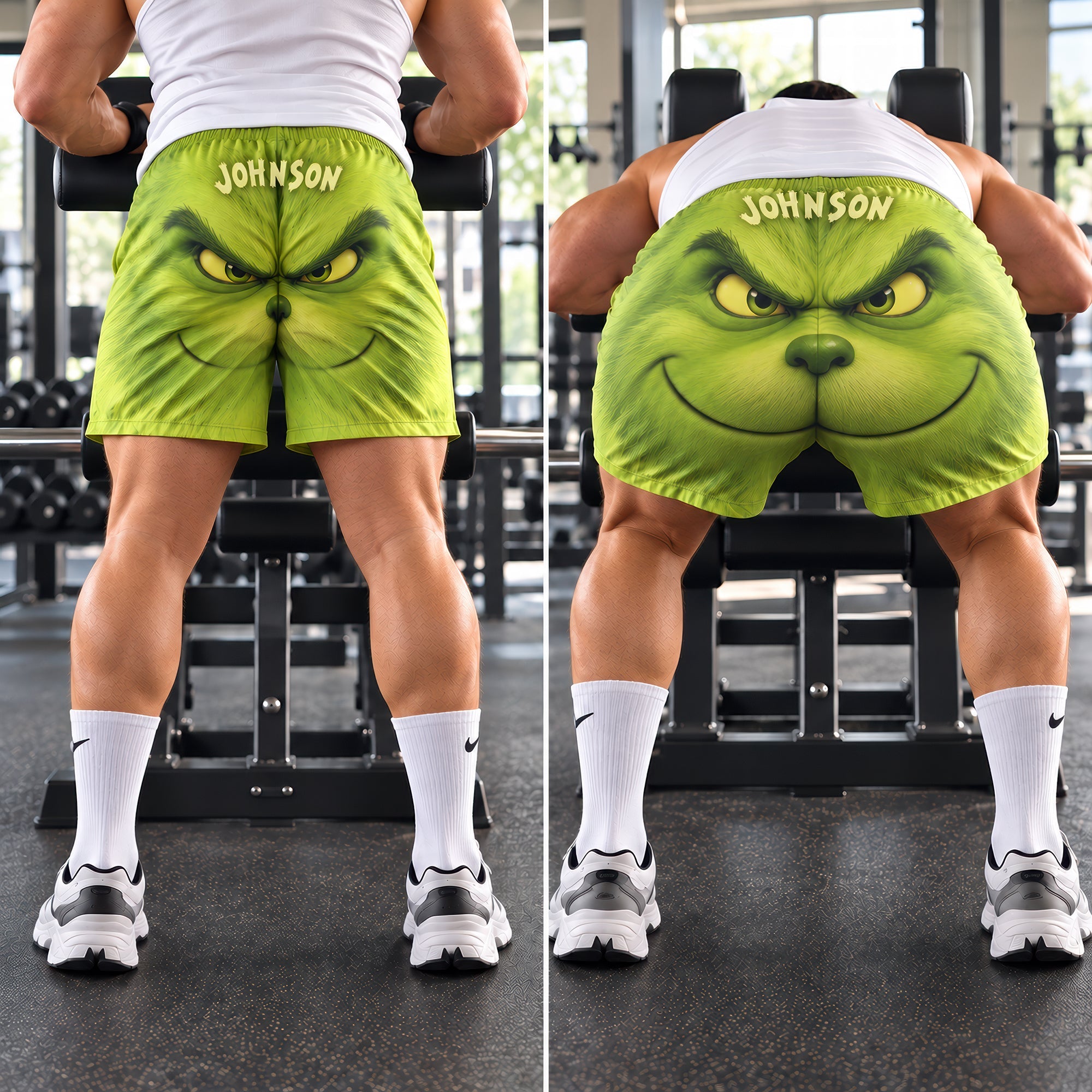Unleash Your Inner Grinch - Personalized Men's Beach Shorts