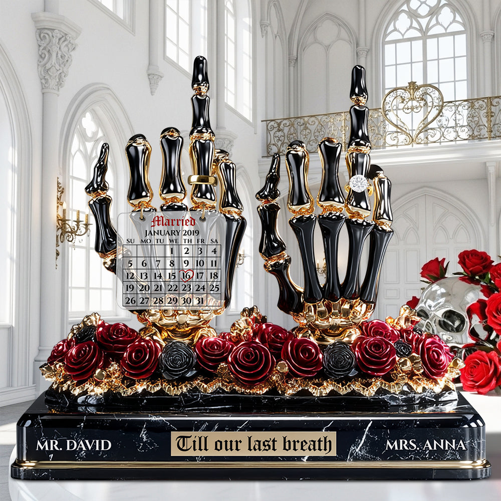 Till Our Last Breath - Skeleton Wedding Acrylic Plaque | Personalized Gift for Couples Shaped Plaques PopCulturePrints