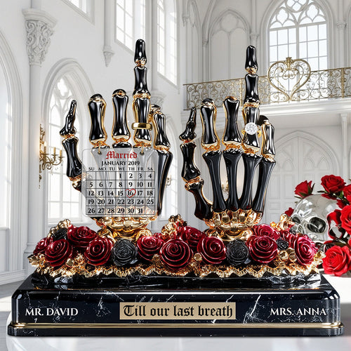 Till Our Last Breath - Skeleton Wedding Acrylic Plaque | Personalized Gift for Couples Shaped Plaques PopCulturePrints