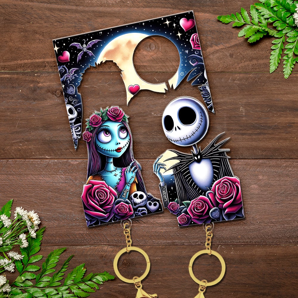 Personalized Halloween Couple Key Holder - Pop Culture Gifts | Valentine's Day Gifts Key Holder PopCulturePrints