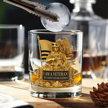 Load image into Gallery viewer, Proud Soldier - I Am A Veteran Whiskey Glass - Personalized Gift for Veterans Whiskey Glass PopCulturePrints
