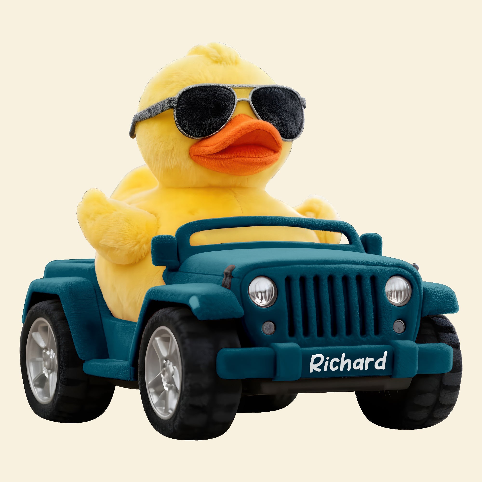 "Adventure Awaits!" Customizable Duck Shape Pillow - Perfect Personalized Gift for Off-road Enthusiasts Pillow PopCulturePrints