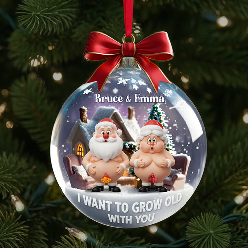I Want to Grow Old With You - Funny Old Couple Personalized Christmas Ornament Ornament PopCulturePrints