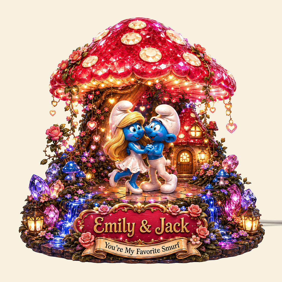 You're My Favorite Smurf Light Box - Personalized Gift for Couples
