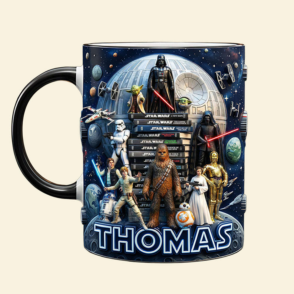 “May the Force Be With You” - Cosmic Coffee Accent Mug - Personalized Gift for Star Wars Lovers Coffee Mug PopCulturePrints