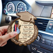 Load image into Gallery viewer, Behind You All Your Memories - Personalized Custom Shaped Car Visor Clip for Graduates Car Visor Clip PopCulturePrints
