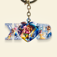 Load image into Gallery viewer, Love is in the Air - Personalized Heart Keychain for Couples Keychains PopCulturePrints
