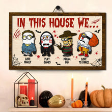 Load image into Gallery viewer, Custom Halloween Family Wood Sign - Spooky Fun Décor Wood Sign PopCulturePrints
