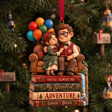 Load image into Gallery viewer, Love Is The Greatest Adventure Acrylic Ornament - Personalized Gift for Couples
