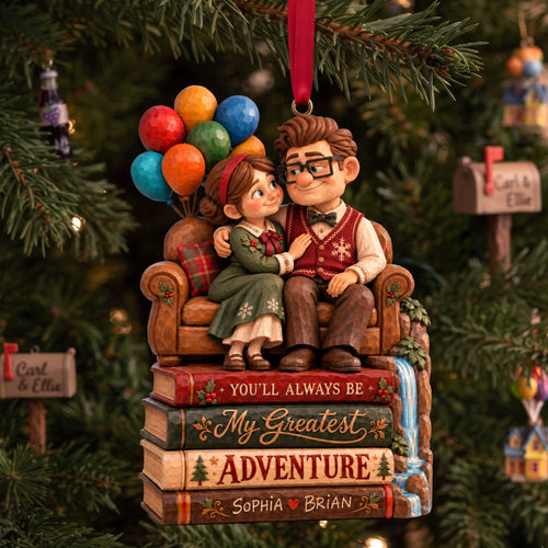Love Is The Greatest Adventure Acrylic Ornament - Personalized Gift for Couples Ornament PopCulturePrints
