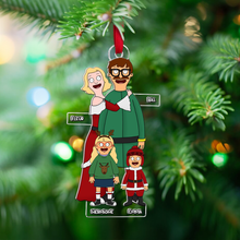 Load image into Gallery viewer, Custom Cartoon Family Acrylic Christmas Ornament Ornament PopCulturePrints
