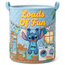Load image into Gallery viewer, Loads Of Fun Quilted Laundry Basket - Personalized Gift for Everyone
