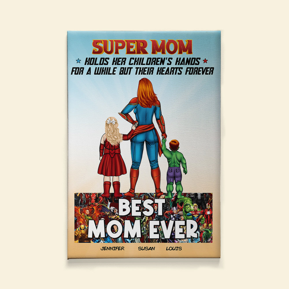 Personalized Super Mom Canvas Print - Custom Gifts for Mother's Day Poster & Canvas PopCulturePrints