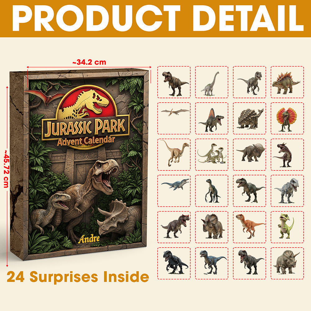 Unleash the Jurassic Joy - Personalized Prehistoric Christmas Advent Calendar Blind Box - Gifts for Dinosaurs Lovers and Kids Advent Calendar PopCulturePrints
