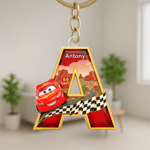 Load image into Gallery viewer, “Rev Up Your Love for Cartoons” - Personalized Car Keychain, Custom Gift for Cartoon Lovers, Kids, and Friends Keychains PopCulturePrints
