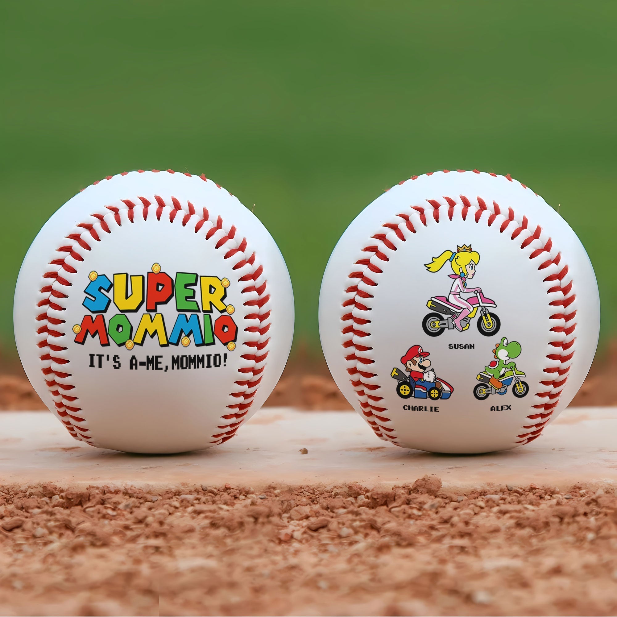 "Super Mom! Celebrate Motherhood with Custom Baseball Gift" - Personalized Baseball for Mom and Grandma Baseball PopCulturePrints