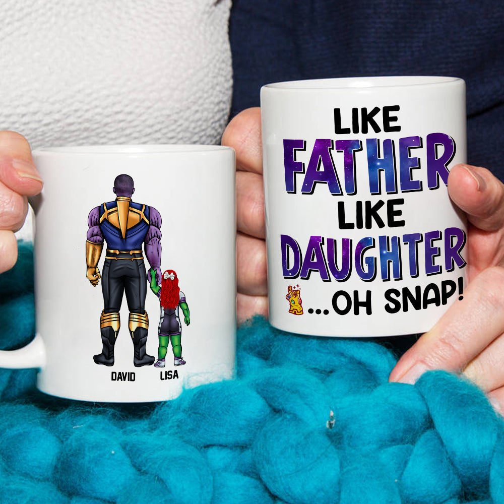 Like Father Like Daughter Personalized Mug - Superhero Edition Coffee Mug PopCulturePrints