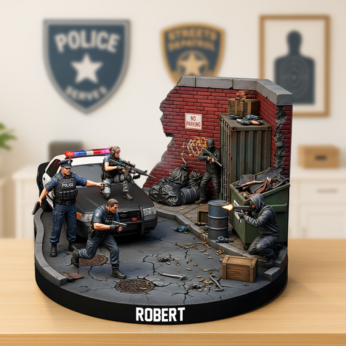 Defender of Justice - Personalized Police Acrylic Plaque for Officers Shaped Plaques PopCulturePrints