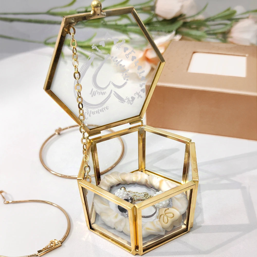 “A Heartfelt Tribute to Love” - Personalized Glass Jewelry Box - Gift for Mom, Grandma, and Loved Ones Jewelry Box PopCulturePrints