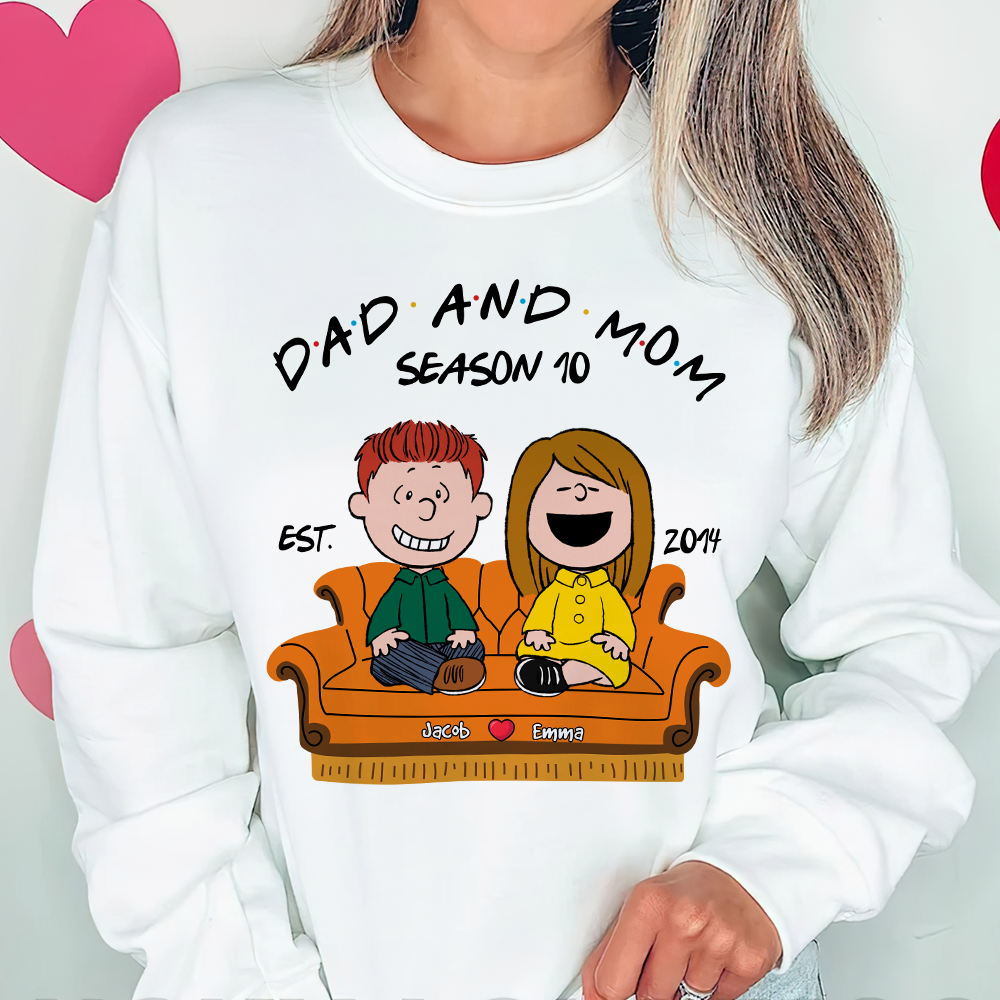 Personalized Couple Sweatshirt - Dad and Mom Season 10 Shirts PopCulturePrints