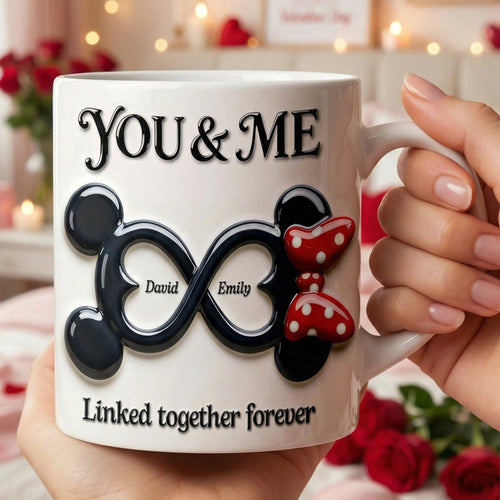 You & Me – Linked Together Coffee Mug | Personalized Gift for Couples Coffee Mug PopCulturePrints