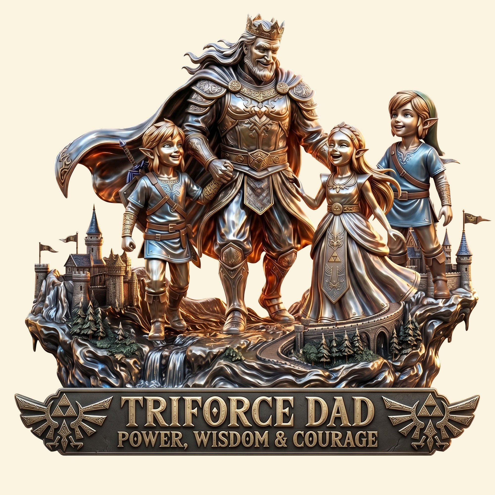 "Empower Your Dad with Love!" - Fantasy King Dad Acrylic Plaque - Personalized Gift for Dads, Grandpas, and Fathers Shaped Plaques PopCulturePrints