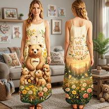 Load image into Gallery viewer, “We Love You, Mama Bear!” - Personalized Mama Bear Maxi Dress - Gift for Mom and Grandma Dress PopCulturePrints
