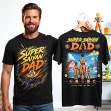 Load image into Gallery viewer, “Super Saiyan Dad - The Ultimate Hero!” - Personalized Battle Legend Dad Shirt for Gift For Dads, Grandpas and Fathers Shirts PopCulturePrints
