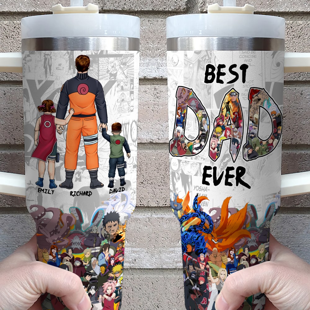 Personalized Anime Dad Tumbler - Best Dad Ever Gift Tumbler Cup PopCulturePrints