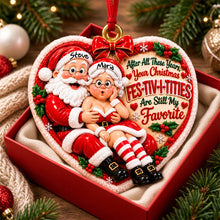 Load image into Gallery viewer, Naughty Santa Love Christmas Ornament - Personalized Gifts For Couple 08nadh121026 Ornament PopCulturePrints
