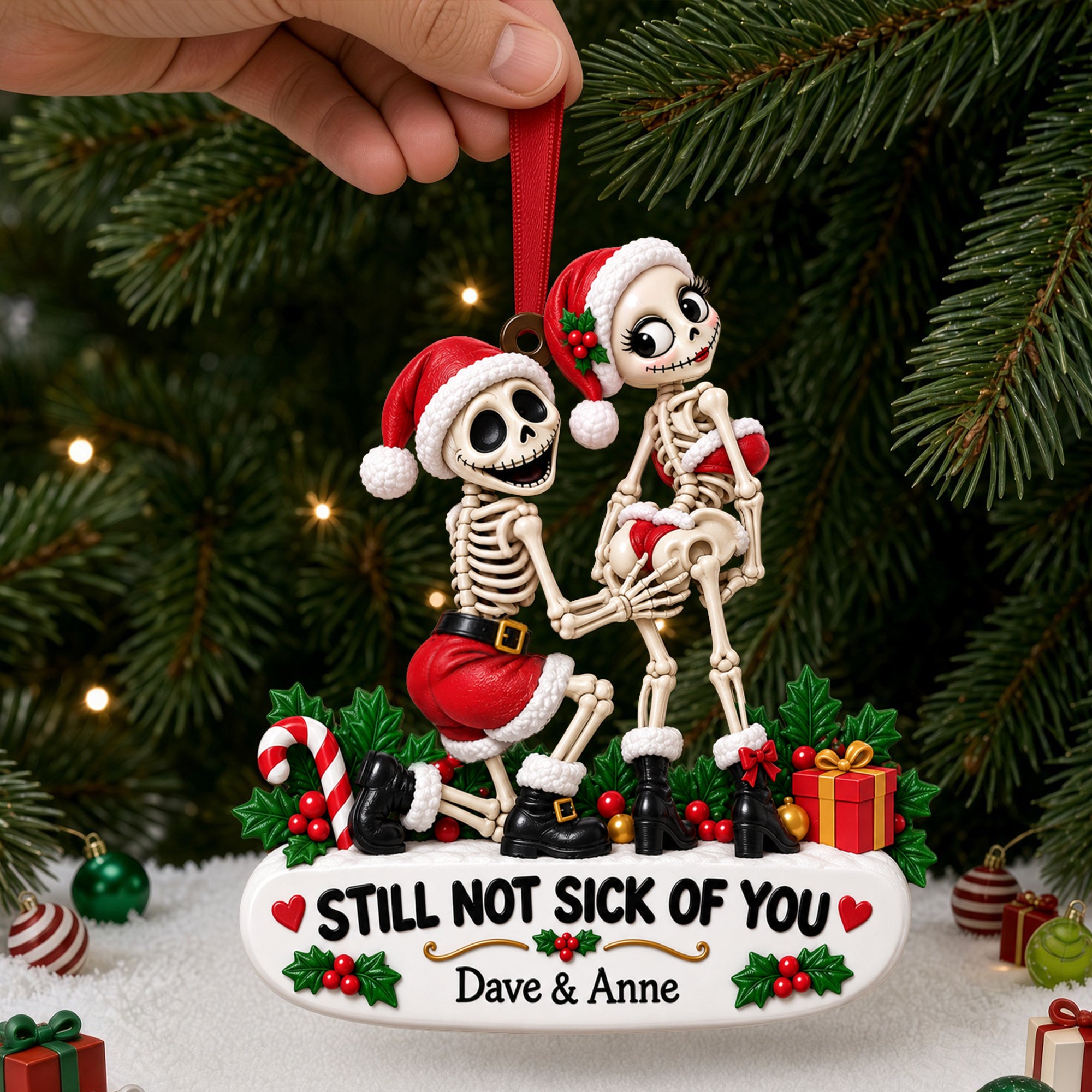 Still Not Sick of You - Fun Skeleton Couple Ornament Ornament PopCulturePrints