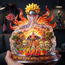 Load image into Gallery viewer, “The Man, The Myth, The Ninja Legend” - Strong Energy Dad Acrylic Plaque, Personalized Gift for Dad, Grandpa, and Fathers Shaped Plaques PopCulturePrints
