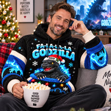 Load image into Gallery viewer, FA-LA-LA-LA GODZILLA Sweater - Personalized Christmas Gift for Monster Lovers
