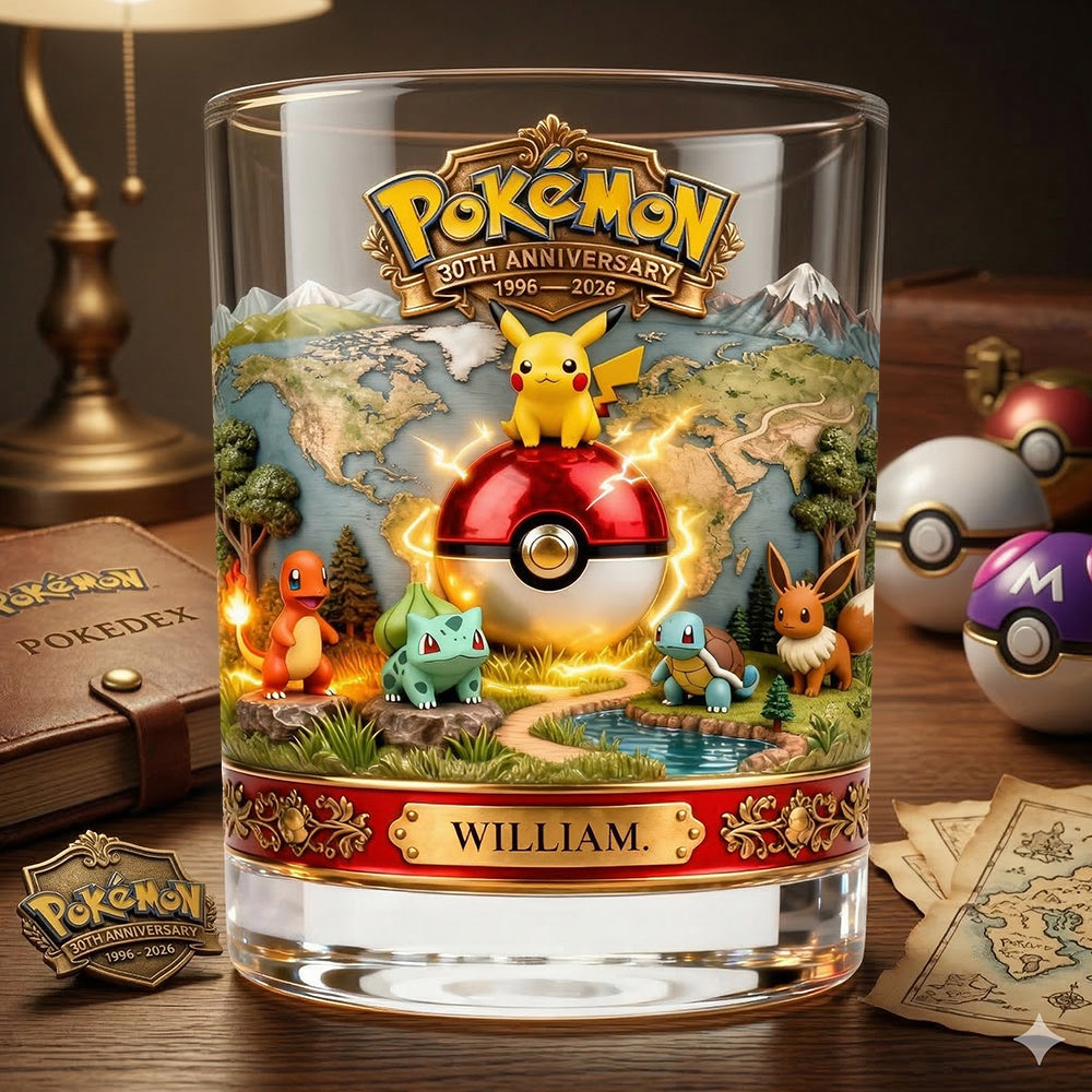 Celebrate Your Love with Custom 'Cute Creature Squad' Glass - Perfect Personalized Anniversary Gift Glass PopCulturePrints