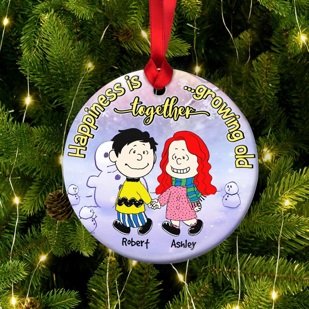 Personalized Hand In Hand Couple Christmas Ornament