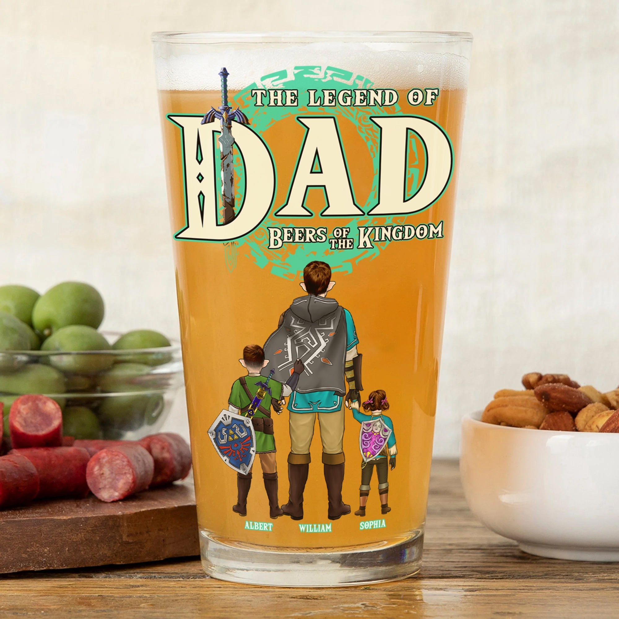 Legendary Dad Personalized Beer Glass - Perfect Father's Day Gift Beer Glasses PopCulturePrints