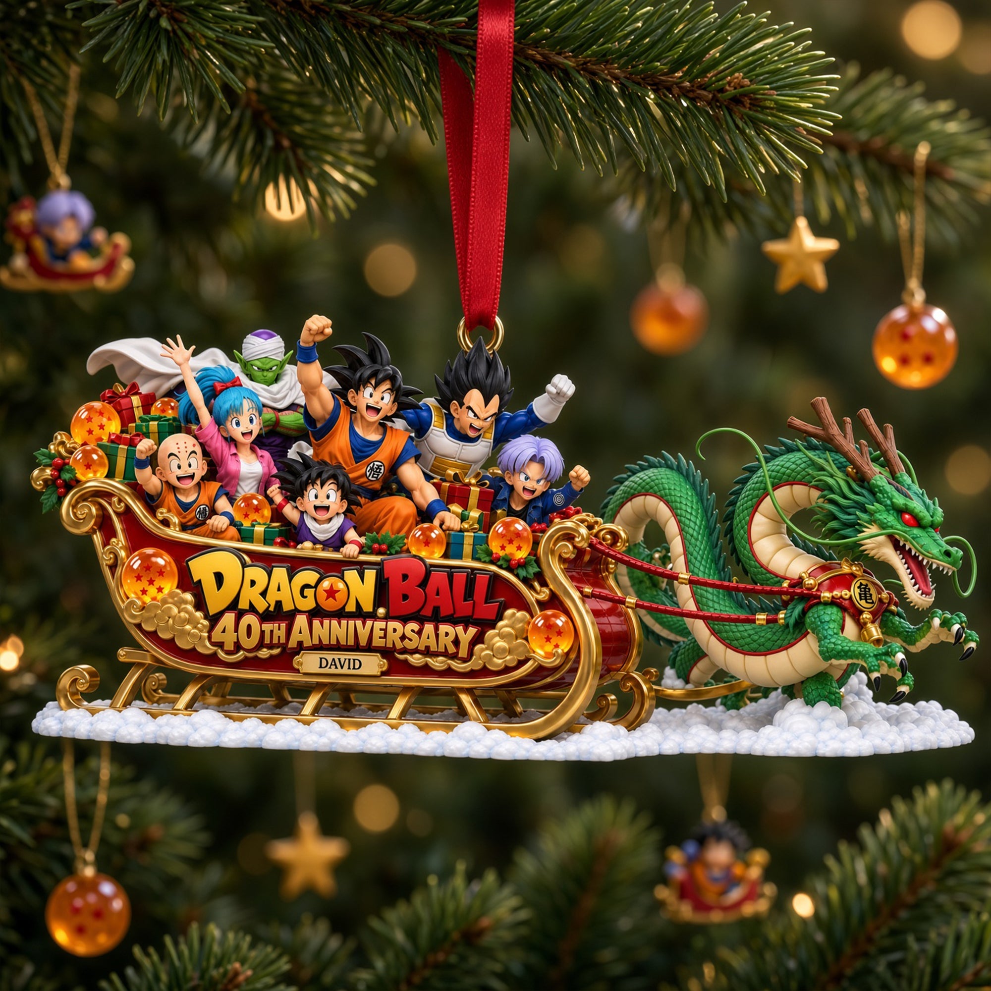 “Bring Holiday Magic Home!” - Customized Warriors And Magical Creatures Sleigh Acrylic Ornament - Perfect Christmas Gift for Anime Lovers Ornament PopCulturePrints