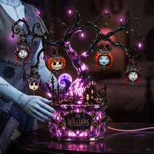 Load image into Gallery viewer, “Illuminate the Holidays with Spooktacular Charm” - Haunted Christmas Tree Light Box, Personalized Gift for Family
