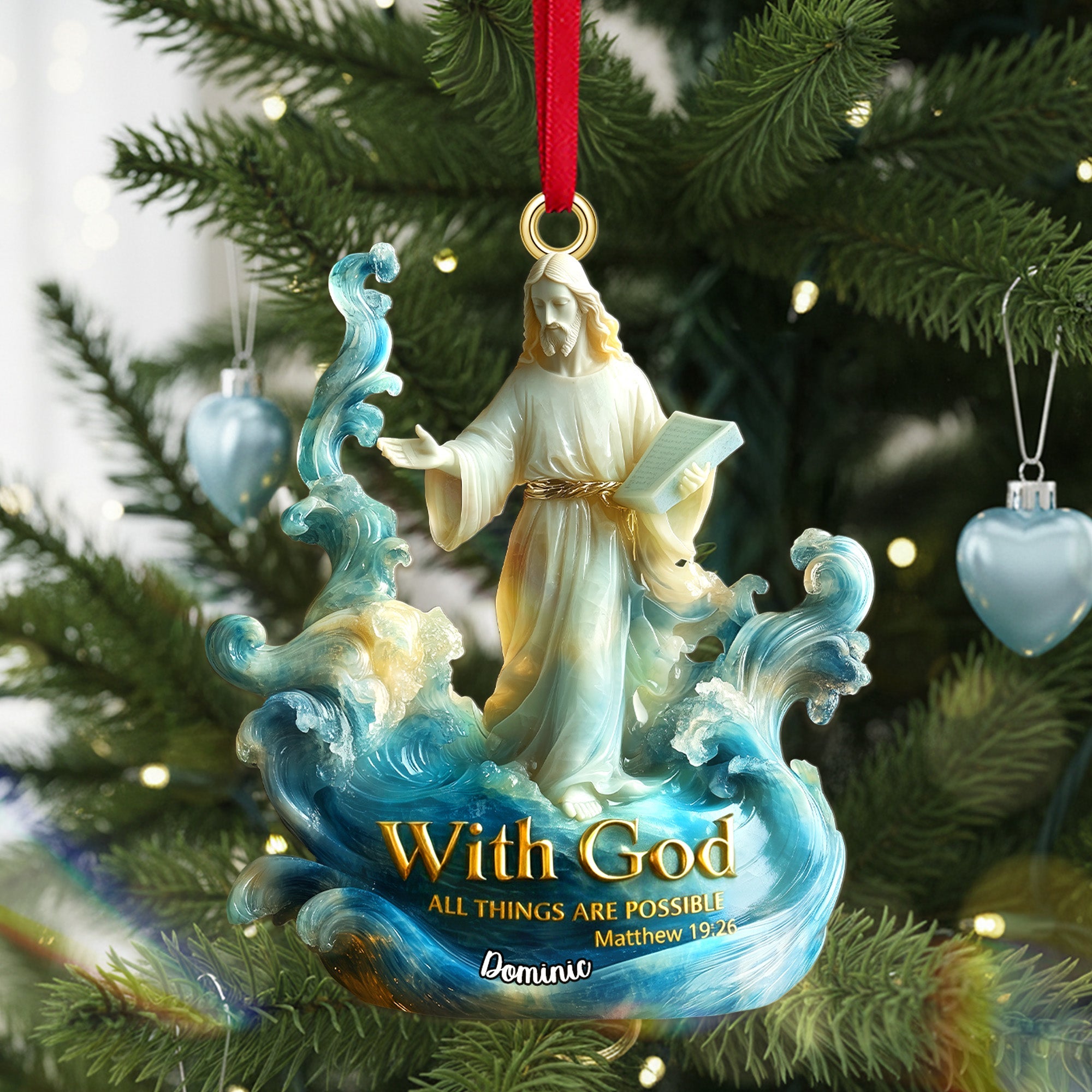 With God, All Things Are Possible - Personalized Acrylic Ornament for Christmas Ornament PopCulturePrints