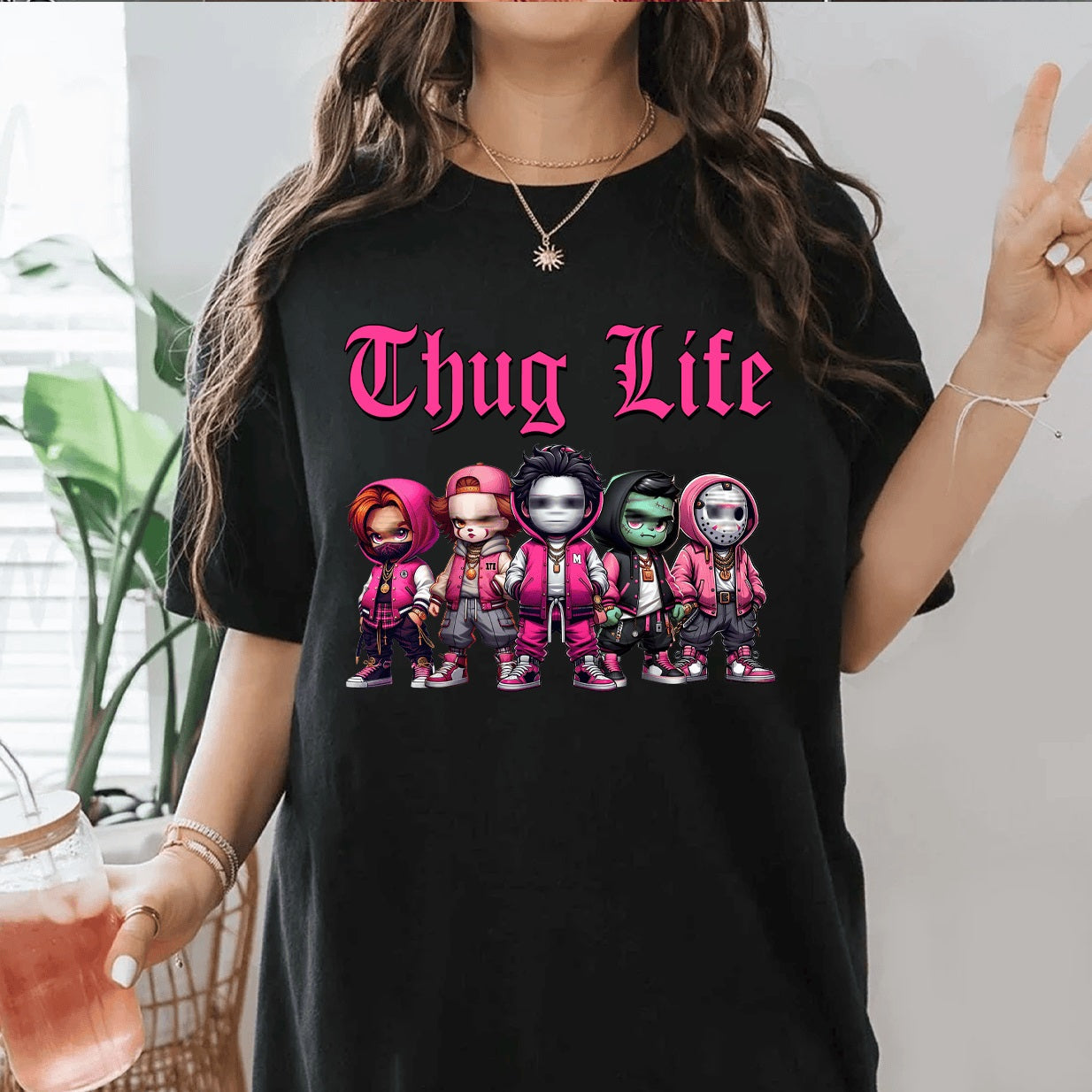 Horror Film Chibi Boys 'Thug Life' Halloween Shirt