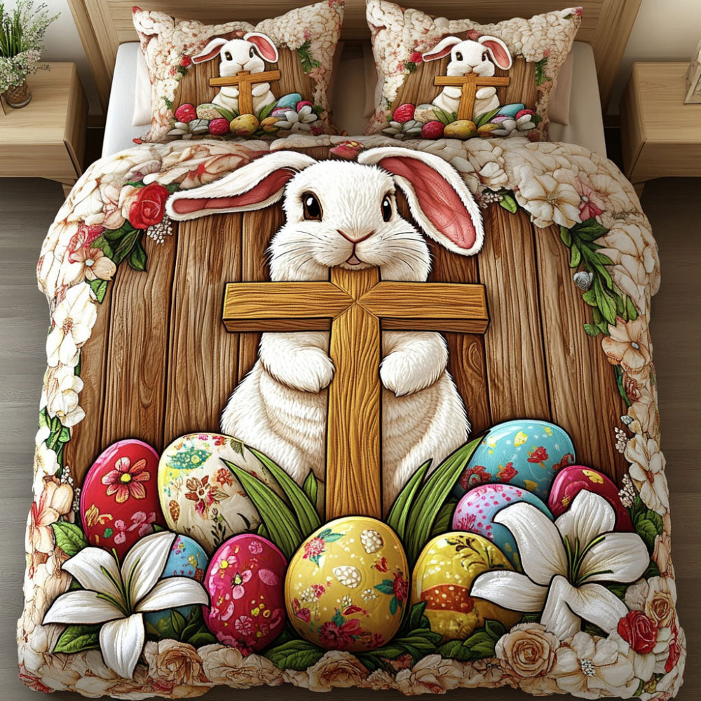 Faithful Bunny Quilt Bed Set - Perfect Gift for Rabbit Lovers Blanket PopCulturePrints
